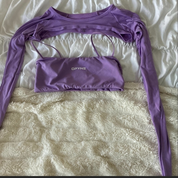Dfyne Other - DFYNE SET 2 Amethyst Defy Strappy Bra And Shrug Amethyst Defy Long Sleeve